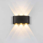 Tronix Modern Rectangular Metal Outdoor Wall Lamp, Black/White, Water-wave