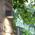 Tavon Minimalist Square Outdoor Wall Lamp in Black Metal