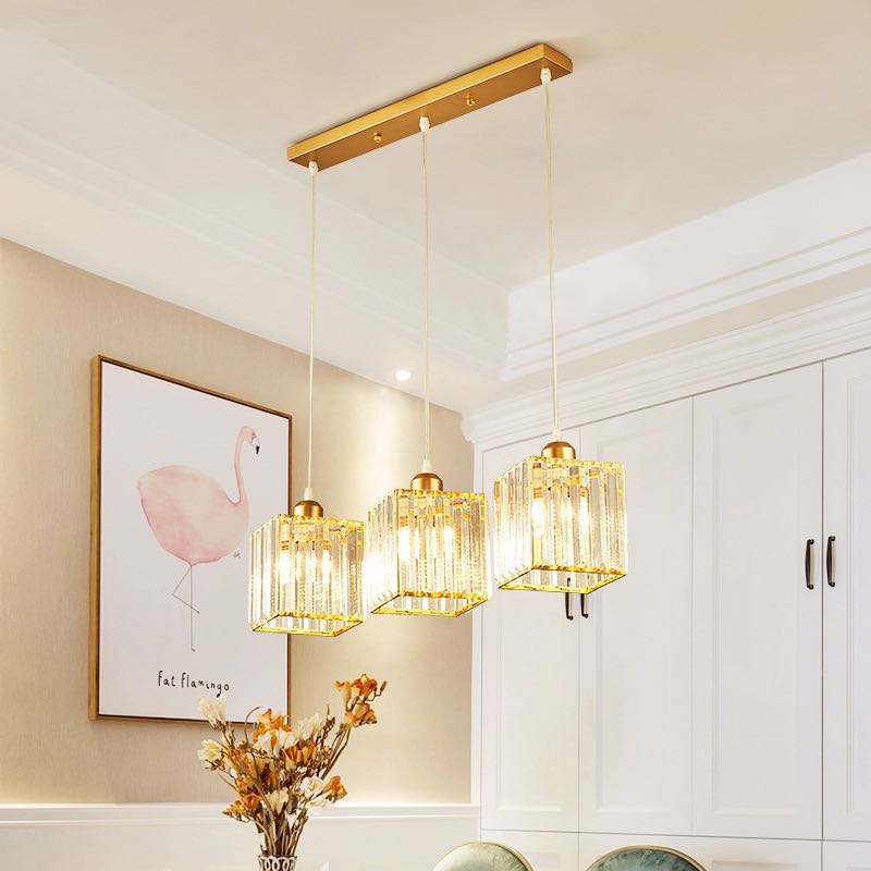 Vina Modern Clustered Cylinder Glass Pendant Light in Black and Gold