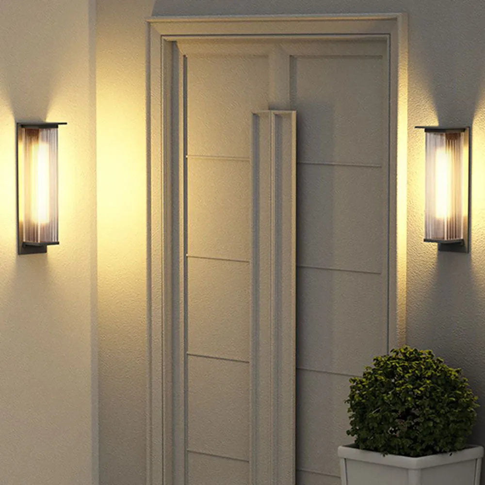 Ray Modern Black Rectangular Metal Outdoor Wall Lamp
