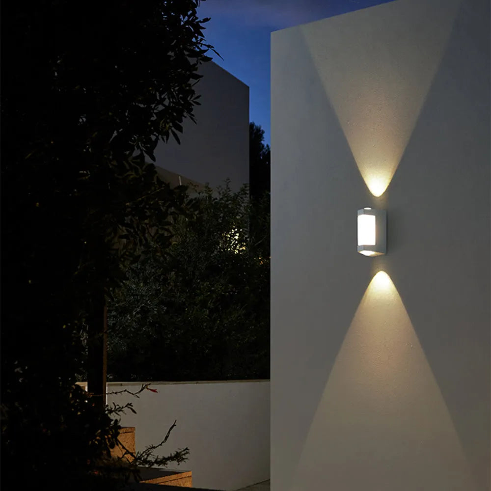 Marve Nordic Outdoor Up/Down Wall Sconce, White or Black