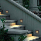 Ray Modern Square Metal Outdoor Deck & Step Light - Black