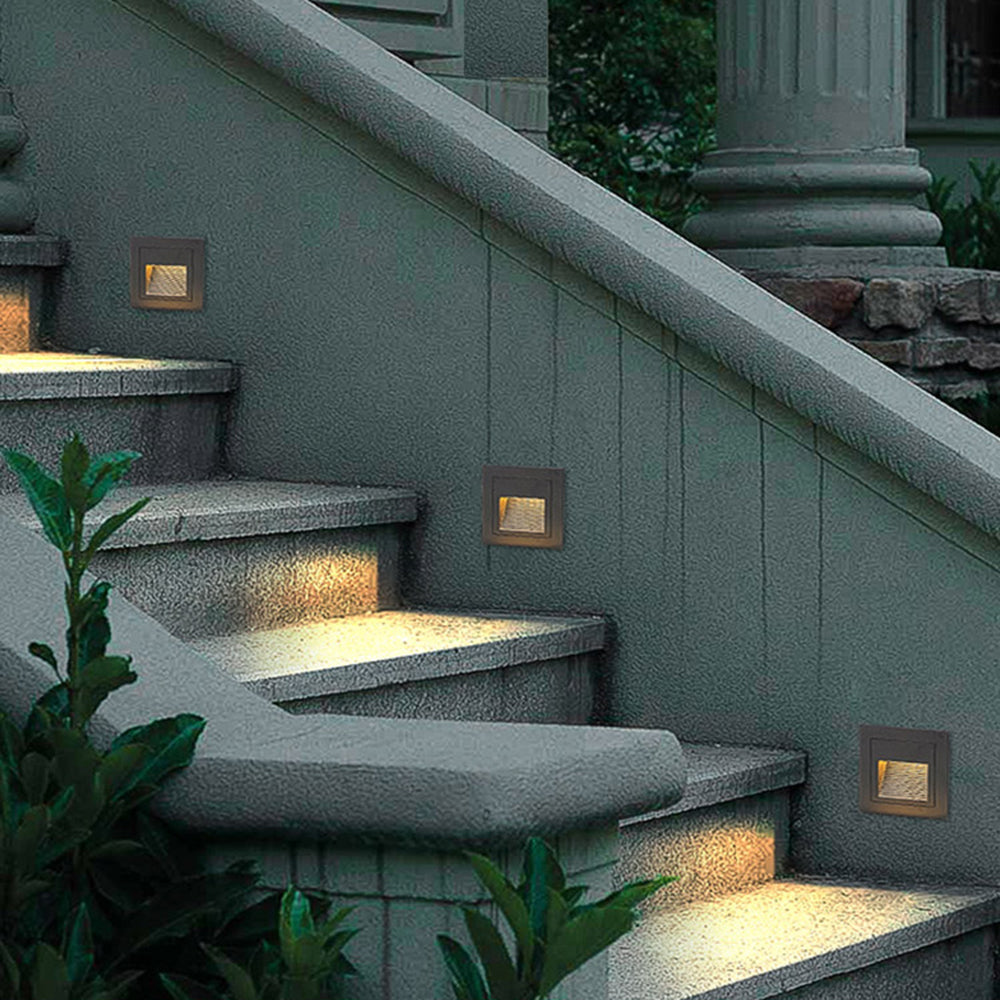 Ray Modern Square Metal Outdoor Deck & Step Light - Black