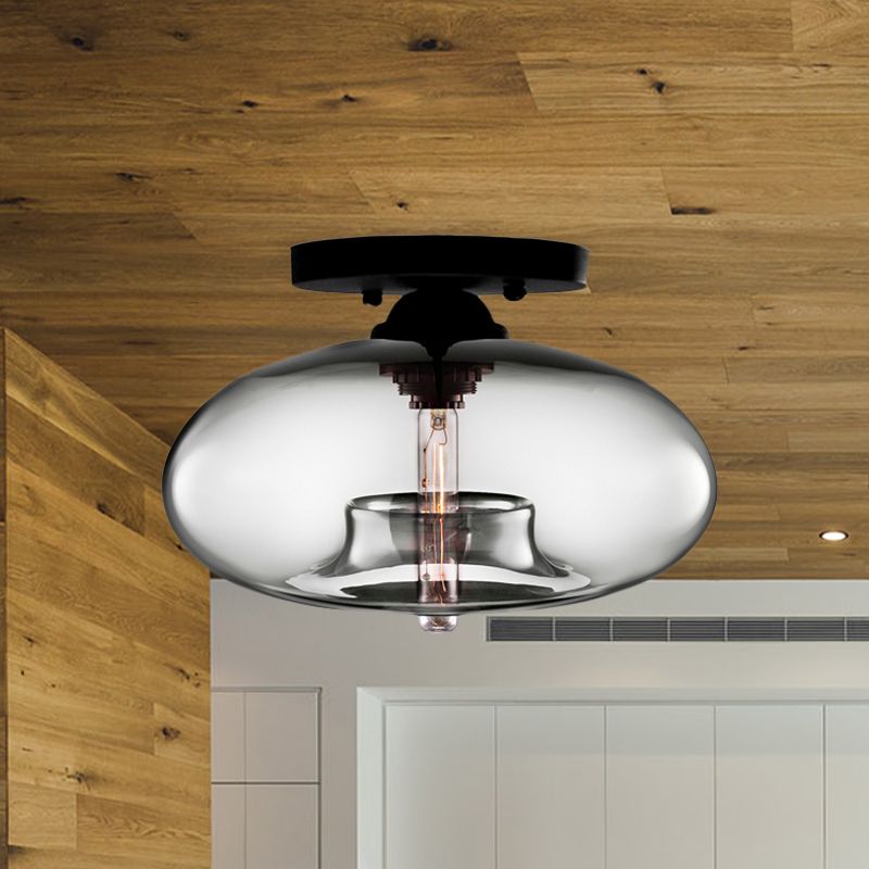 Valentina Art Deco Industrial Globe Flush-Mount Ceiling Light for Living Room