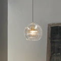 June Clear & Amber Glass Globe Pendant Light