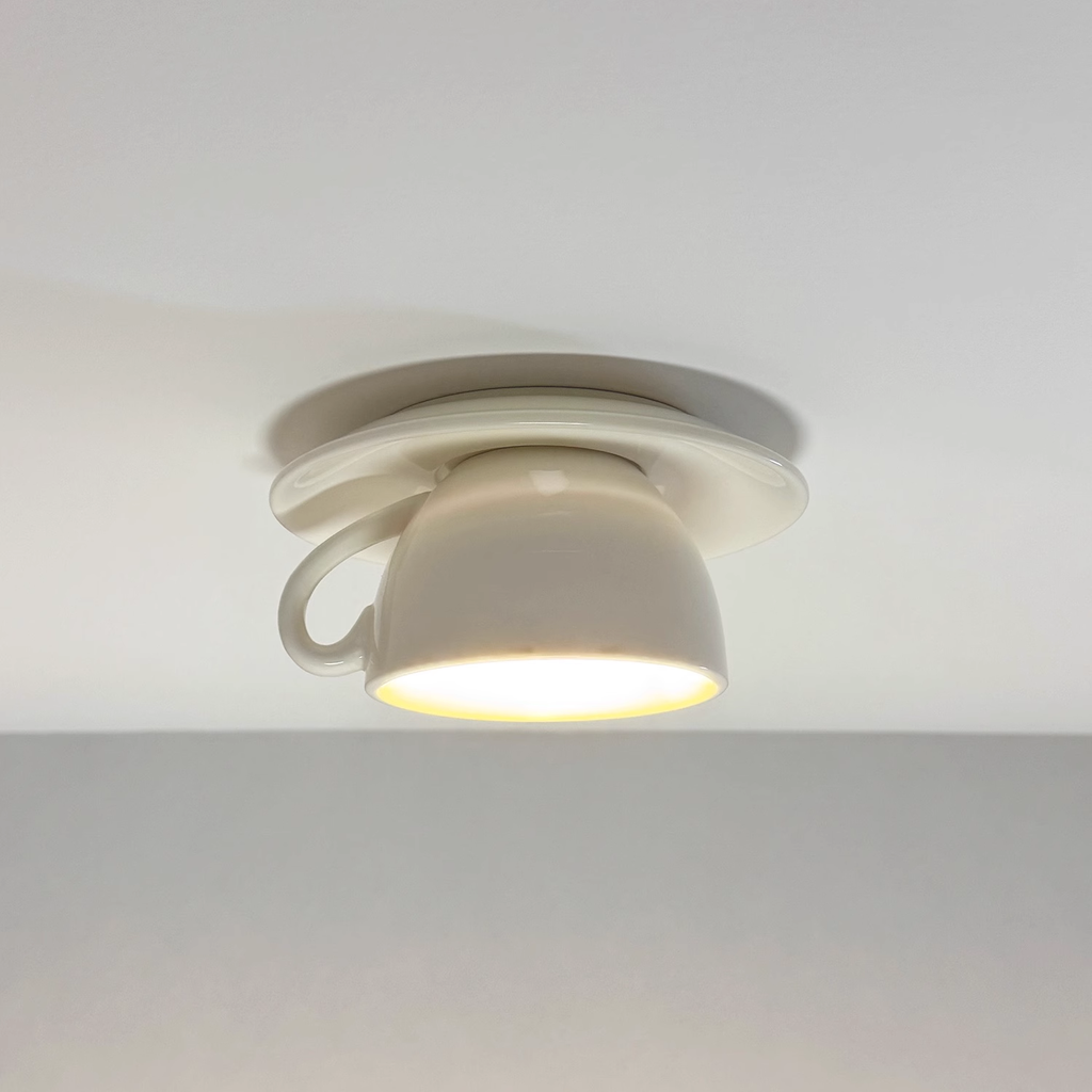 Aria Modern Ceramic Coffee Cups Flush-Mount Ceiling Light