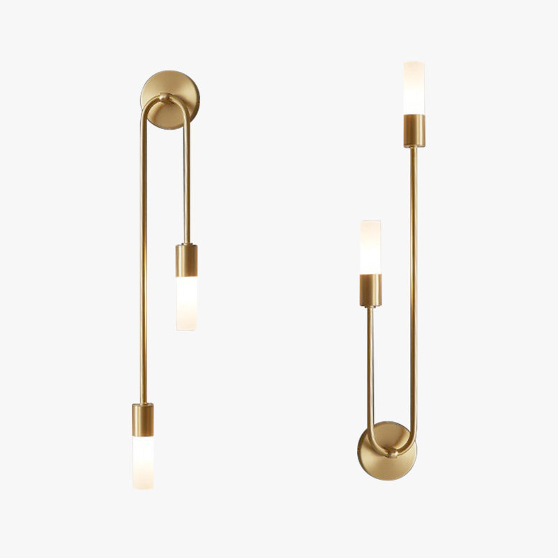 Rime Modern Gold Bedside Wall Sconces, Set of 2
