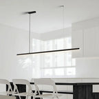 Arisha Minimalist Linear Metal Pendant Light, White or Black