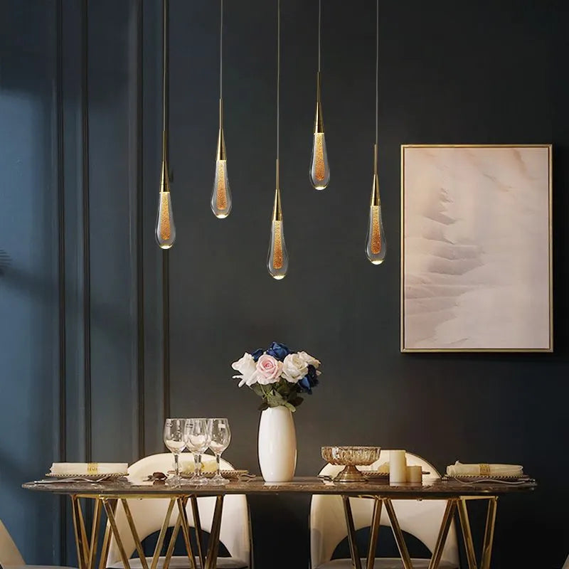 Gold Teardrop Pendant Light