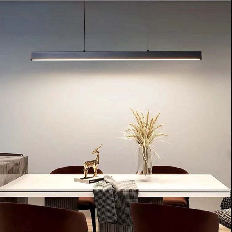 Thala Modern Linear Metal LED Pendant Light - Black or Brown