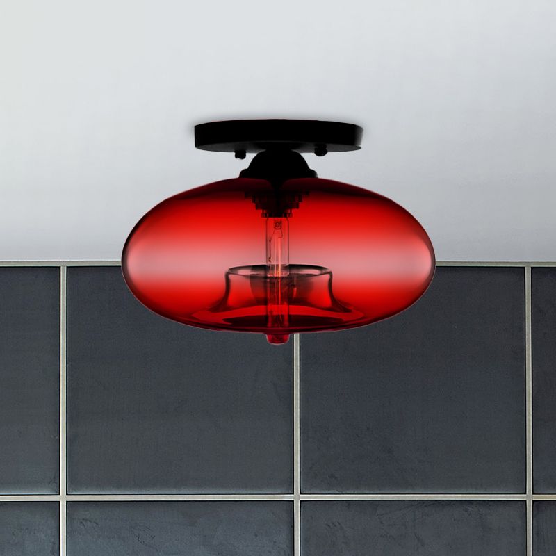 Valentina Art Deco Industrial Globe Flush-Mount Ceiling Light for Living Room