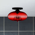 Valentina Art Deco Industrial Globe Flush-Mount Ceiling Light for Living Room