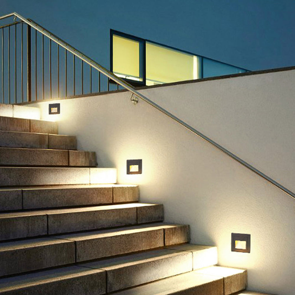 Ray Modern Square Metal Outdoor Deck & Step Light - Black
