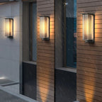 Ray Modern Black Rectangular Metal Outdoor Wall Lamp