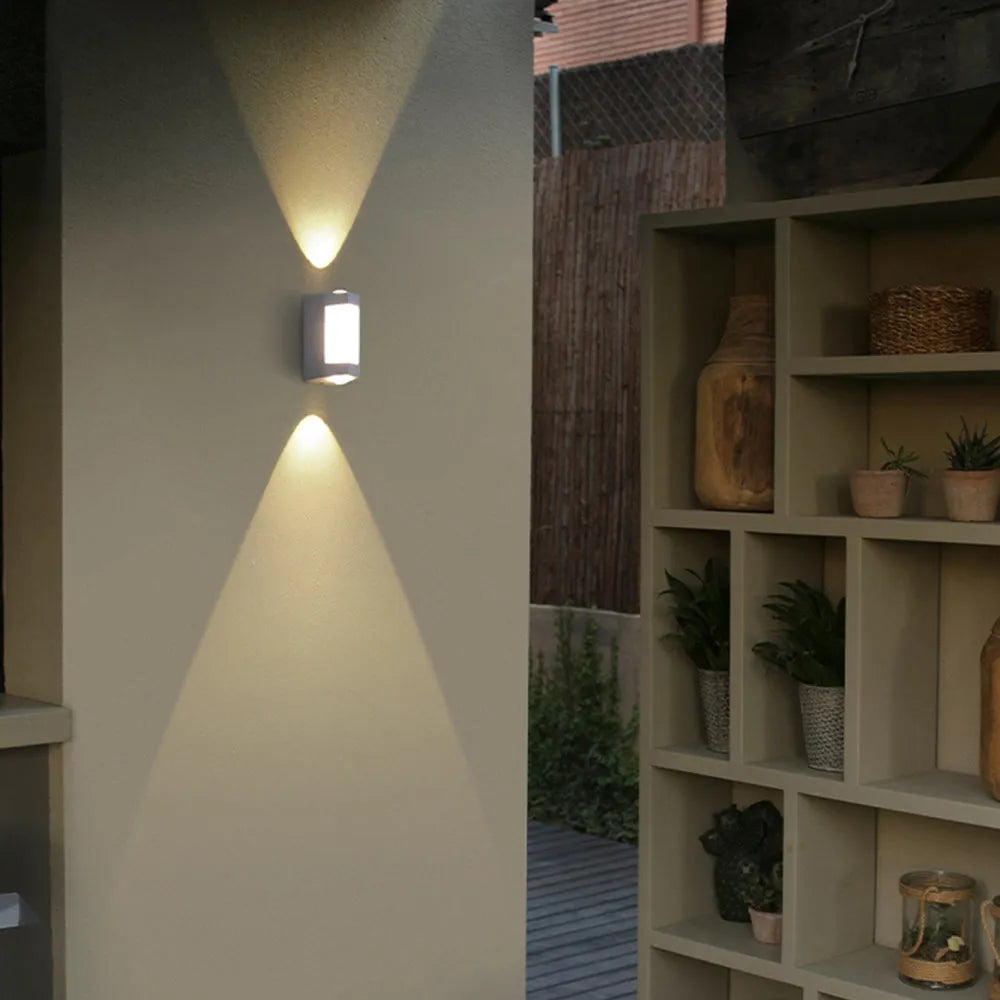 Marve Nordic Outdoor Up/Down Wall Sconce, White or Black