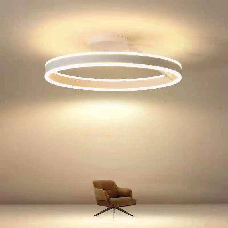 Solen Modern Black & White Circular Flush-Mount Ceiling Light