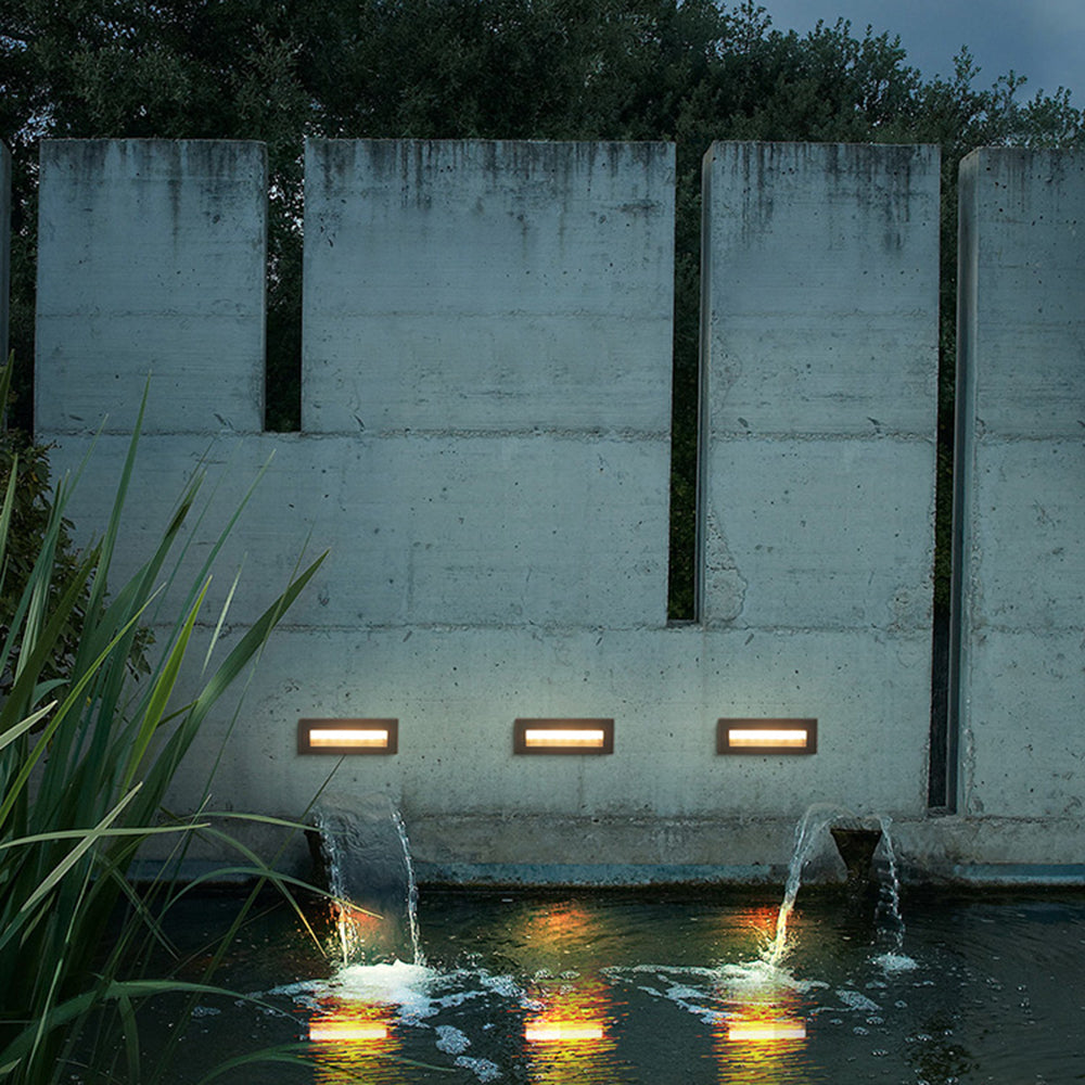 Ray Modern Rectangular Metal Outdoor Step/Deck Light - Black