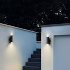 Kren Minimalist Black Metal Dual-Head Outdoor Wall Light