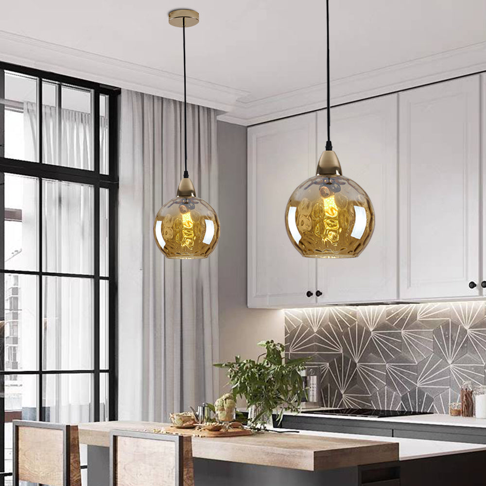 Water-Rippled Glass Pendant Lighting