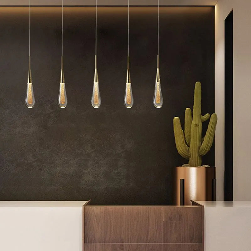 Gold Teardrop Pendant Light