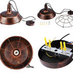 Epoch Rustic Industrial Pendant Light Shade - Black