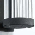 Yoru Modern Black Semi-Cylindrical Outdoor Wall Lamp, Metal & Glass
