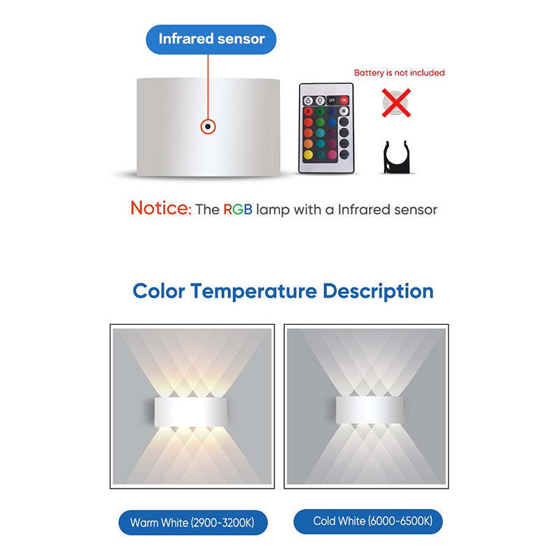 Tronix Modern Rectangular Metal Outdoor Wall Lamp, Black/White, Water-wave