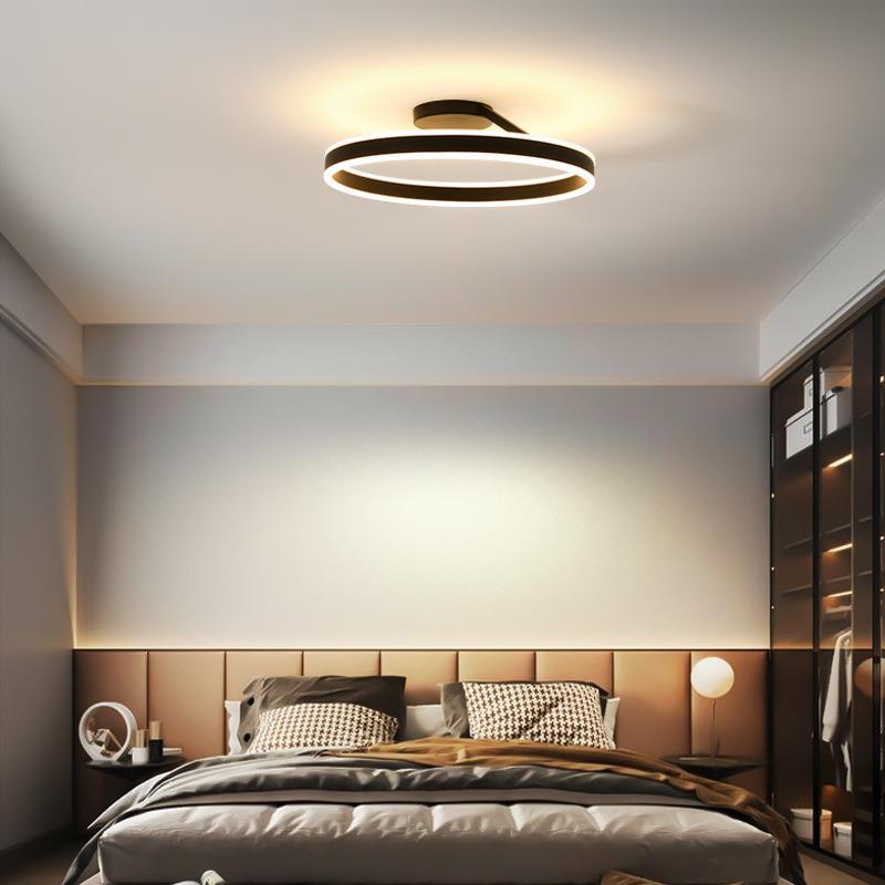 Solen Modern Black & White Circular Flush-Mount Ceiling Light