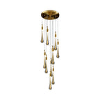 Valentina Gold Modern Teardrop Crystal Chandelier