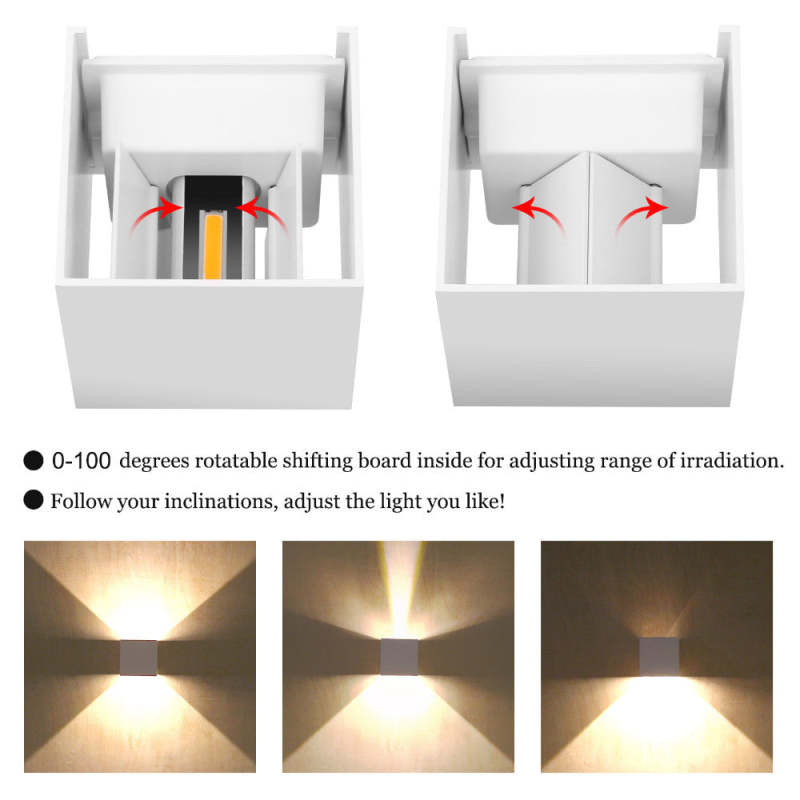 Nexu Modern Adjustable Square LED Outdoor Wall Lamp