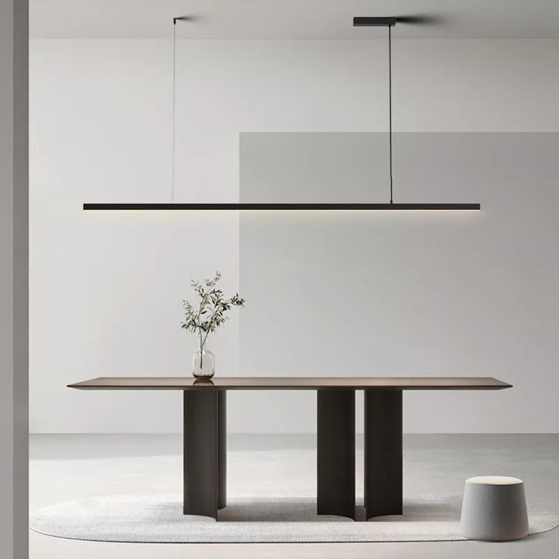 Arisha Minimalist Linear Metal Pendant Light, White or Black