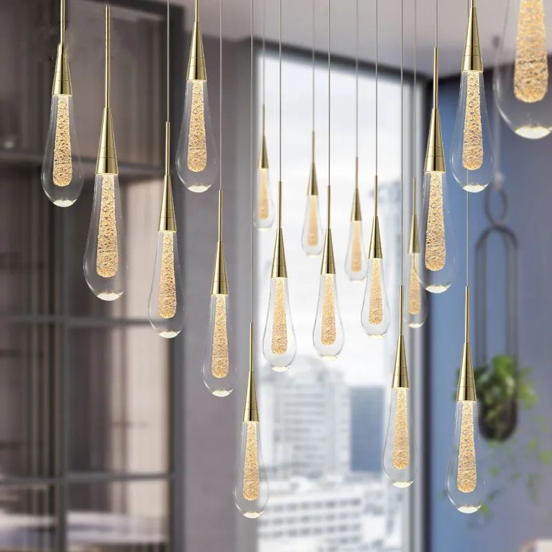 Gold Teardrop Pendant Light