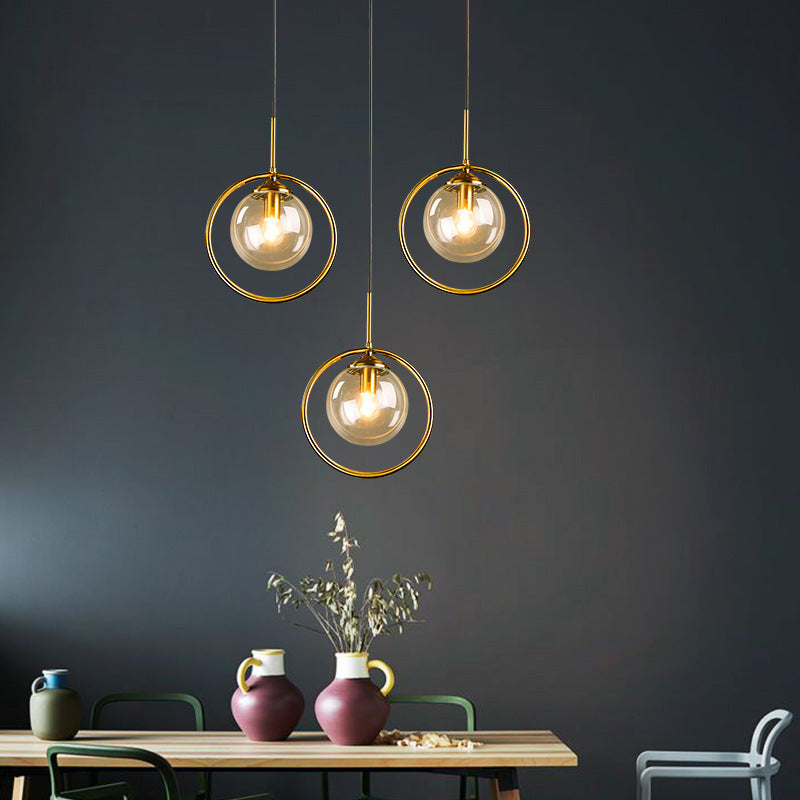 Zoey Metal-Ring Glass Pendant Light