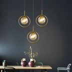 Zoey Metal-Ring Glass Pendant Light