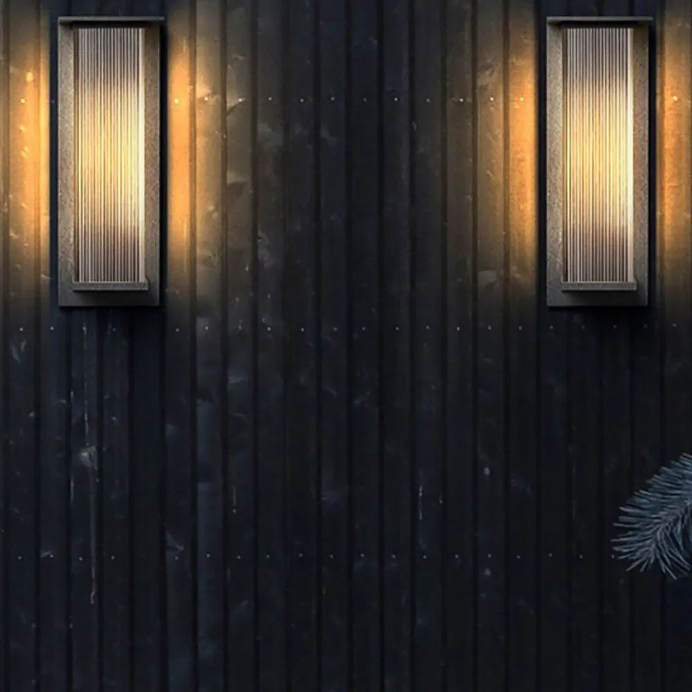 Ray Modern Black Rectangular Metal Outdoor Wall Lamp