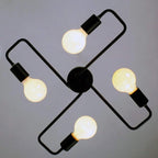 Arisha Modern Industrial Minimalist Black Metal Ceiling Light