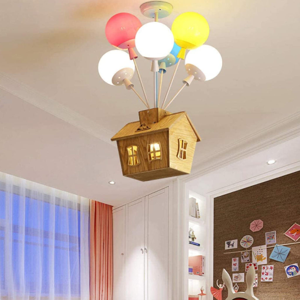 Aria Designer Wooden Flush Mount Ceiling Light for Children's Room