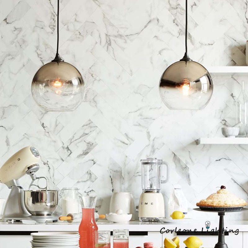 Brina Gradient Frosted Balloon Pendant Light
