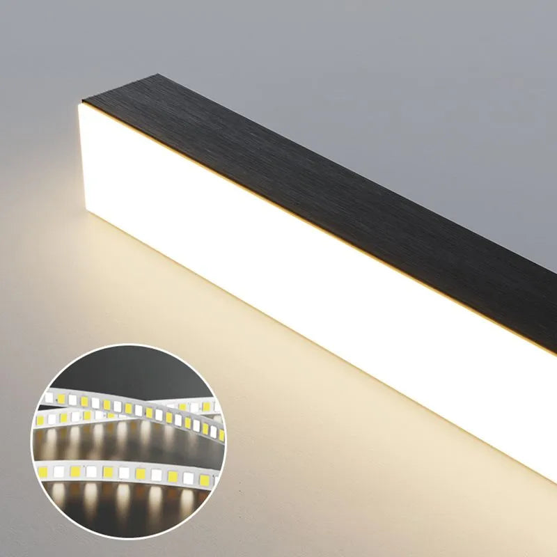 Arisha Minimalist Linear Metal Pendant Light, White or Black