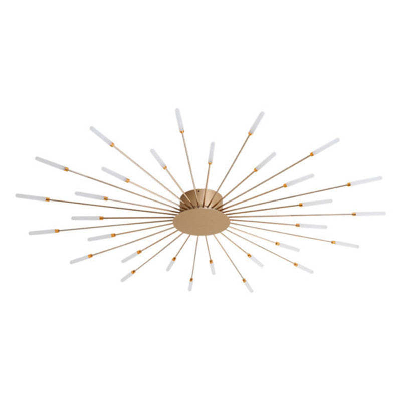 Wesley Fireworks Flush-Mount Ceiling Light in Black/Gold