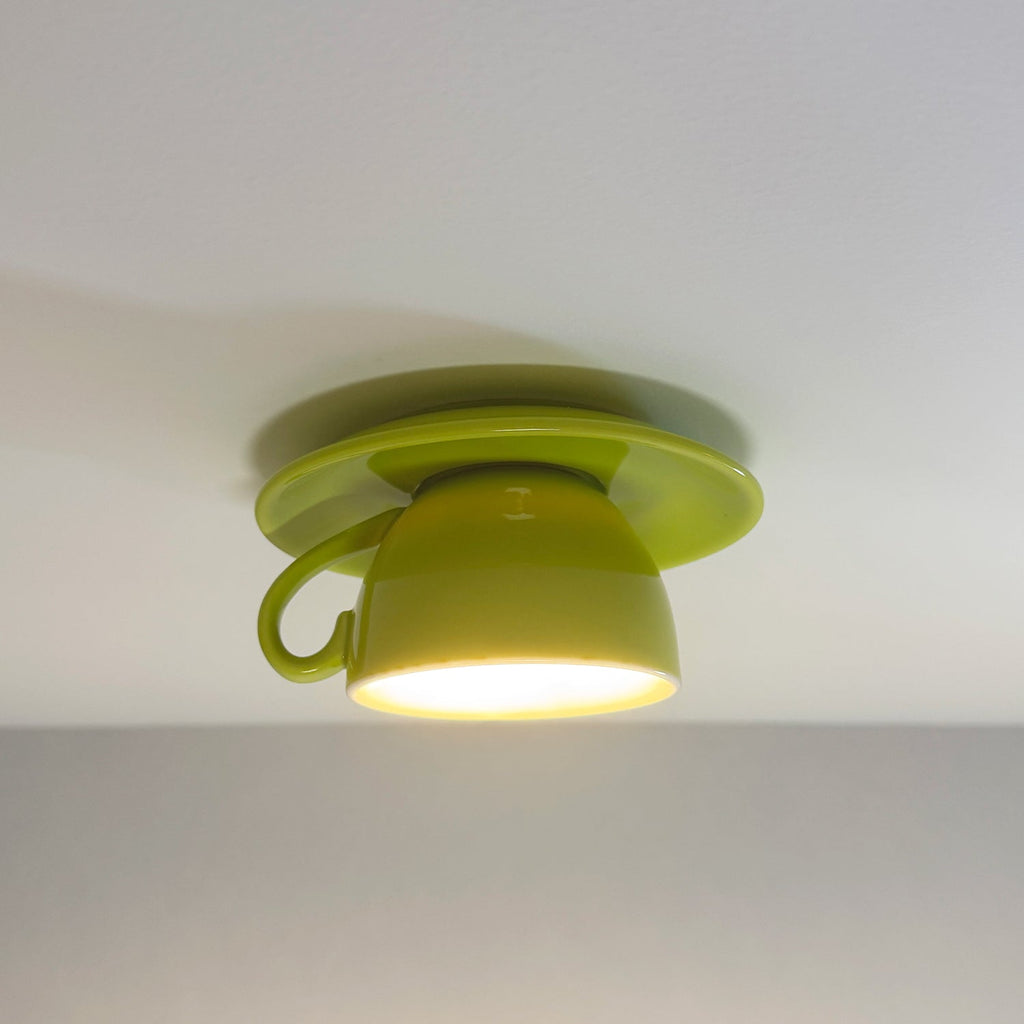 Aria Modern Ceramic Coffee Cups Flush-Mount Ceiling Light