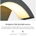 Elvon Nordic Arc Waterproof Outdoor LED Wall Lamp - Black