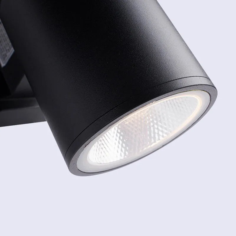 Kren Minimalist Black Metal Dual-Head Outdoor Wall Light
