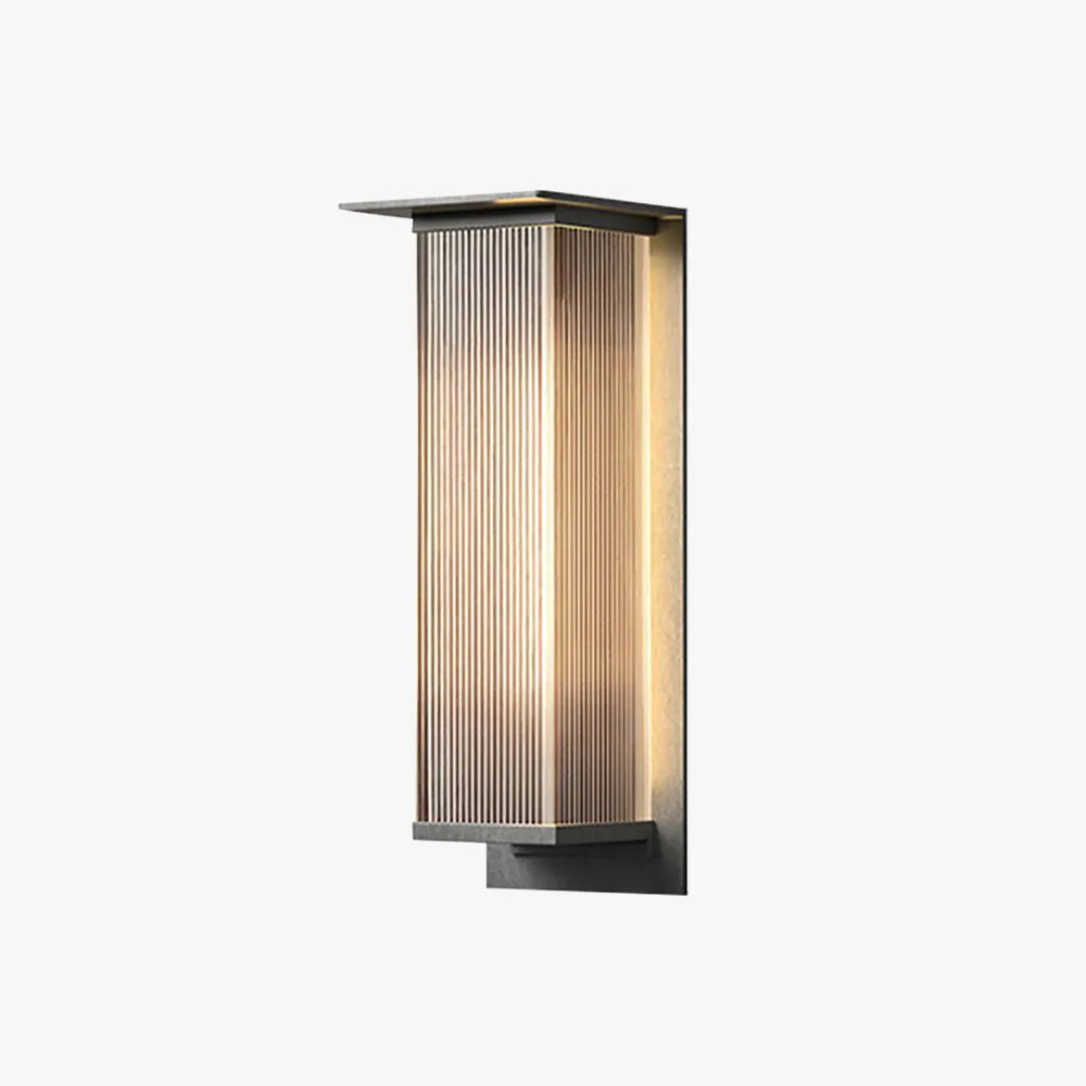Ray Modern Black Rectangular Metal Outdoor Wall Lamp