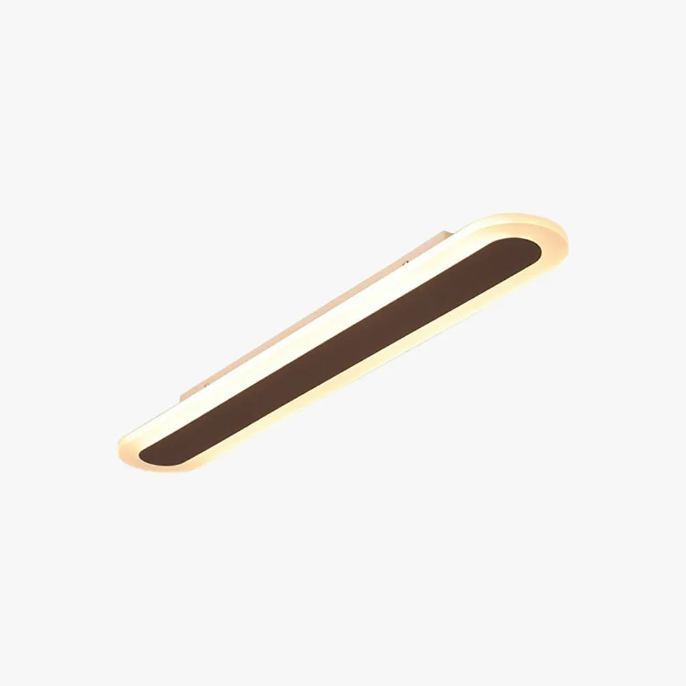 Arisha Minimalist Oval Linear Flush-Mount Ceiling Light in White or Coffee