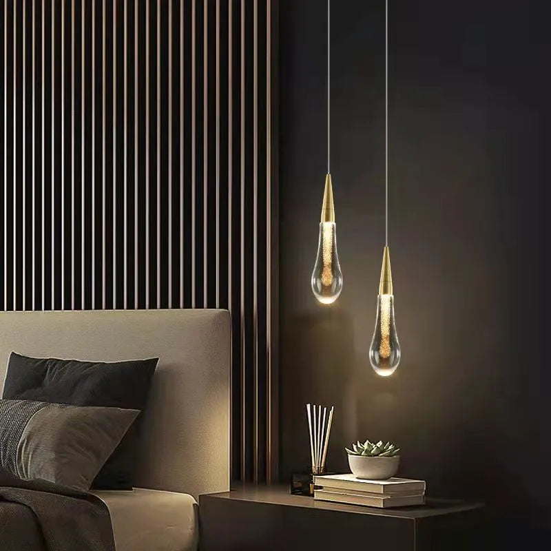 Gold Teardrop Pendant Light