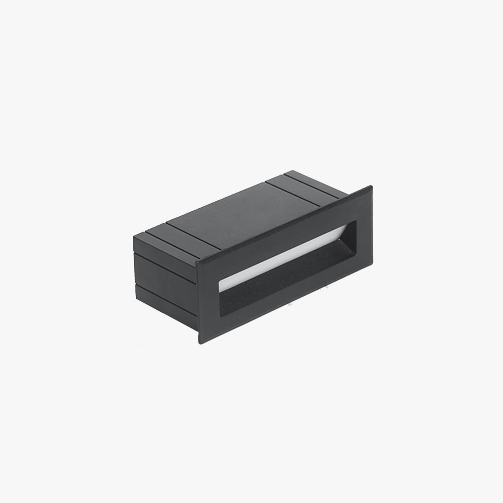 Ray Modern Rectangular Metal Outdoor Step/Deck Light - Black