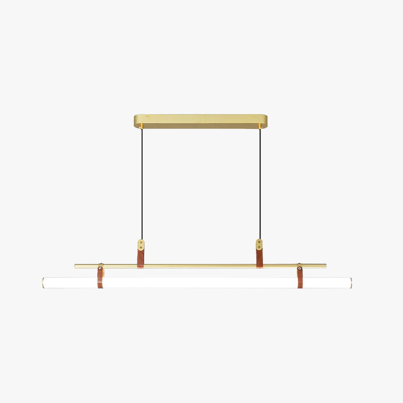 Inari Modern Linear Metal Pendant Light in Black and Gold