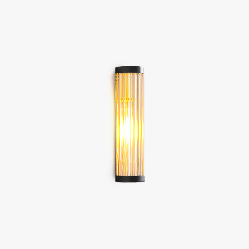 Yoru Modern Black Semi-Cylindrical Outdoor Wall Lamp, Metal & Glass