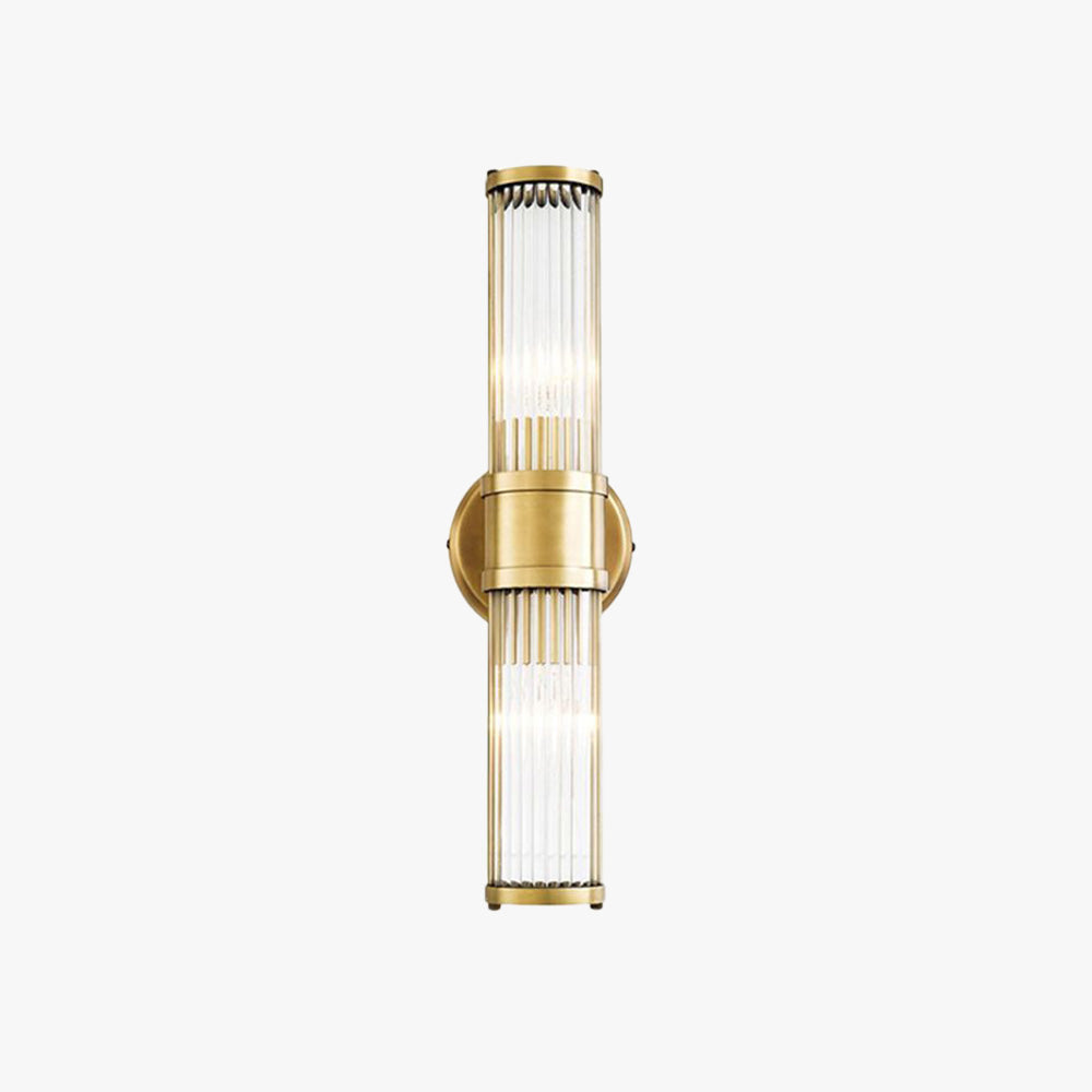 Kristy Cylindrical Gold Glass & Metal Vanity Wall Sconce